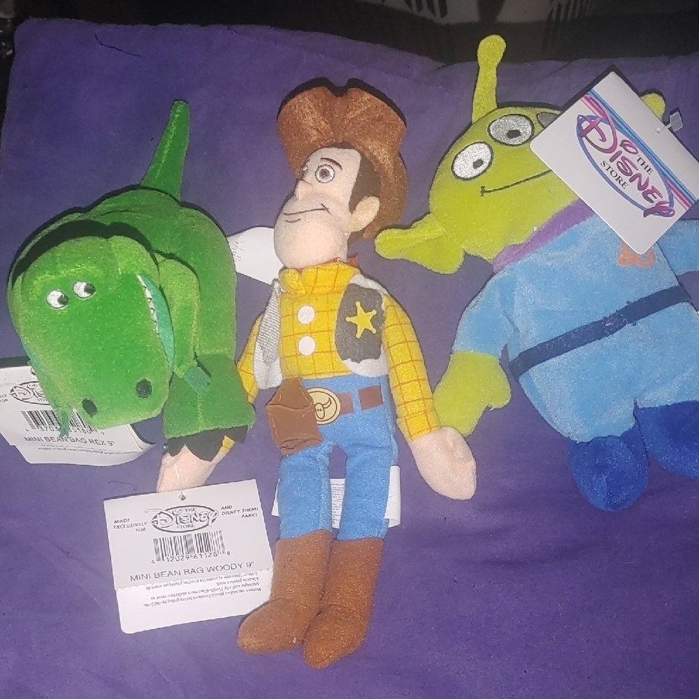 Disney Toy Story Plush Trio - Woody, Rex, and Alien